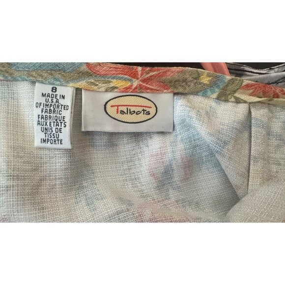 Talbots Size 8 Floral Leaf Print Wrap Midi Skirt - Picture 3 of 15